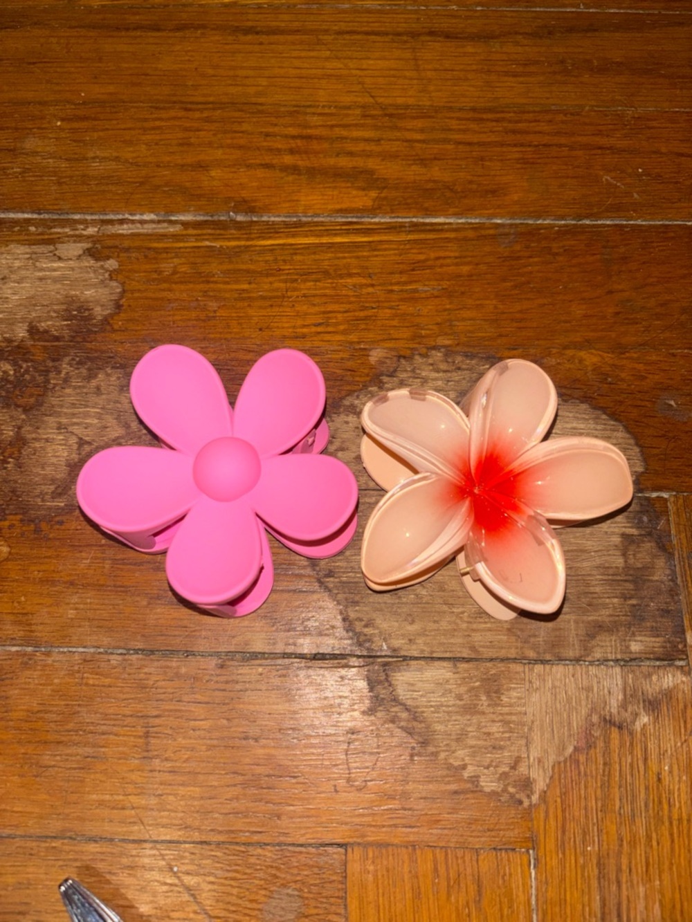 Flower Hair Clips - Pink & Peach (Set of 2)